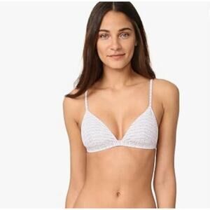 Eberjey Women Taylor Lines Bikini Top Size M Multicolor Pinstriped Swimwear NWT